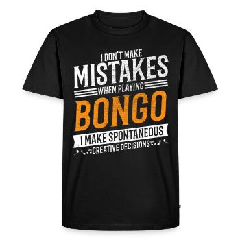 Bongo Music Lover Creative Bongo Player - Men's Premium Organic T-Shirt - black - Front - Nico (187cm)