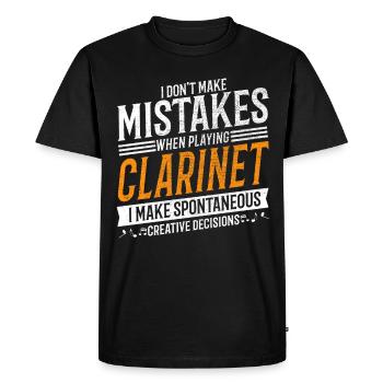 Clarinette Mélomane Créatif Clarinettiste - T-shirt Premium bio Homme - noir - Devant - Nico (187cm)