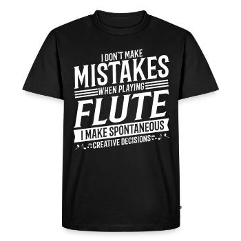 Flûte Joueur Instrument de musique Flûte de musique - T-shirt Premium bio Homme - noir - Devant - Nico (187cm)