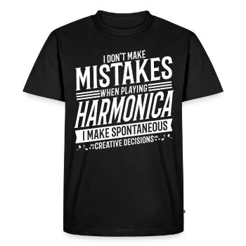 Harmonica player Musical instrument Harmonica - Men's Premium Organic T-Shirt - black - Front - Nico (187cm)