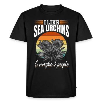 I like sea urchins & maybe 3 people sea urchins - Men's Premium Organic T-Shirt - black - Front - Nico (187cm)