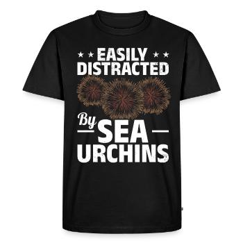 Sea urchin lovers are easily fascinated by sea urchins - Men's Premium Organic T-Shirt - black - Front - Nico (187cm)