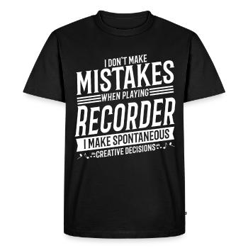 Recorder Player Musical Instrument Recorder - Men's Premium Organic T-Shirt - black - Front - Nico (187cm)