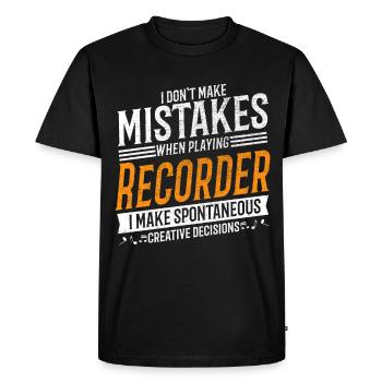 Recorder Music Lovers Recorder Players - Men's Premium Organic T-Shirt - black - Front - Nico (187cm)