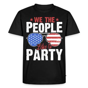 American Flag USA Fête du 4 juillet - T-shirt Premium bio Homme - noir - Devant - Nico (187cm)