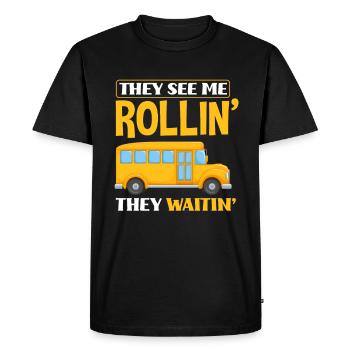 Funny school bus driver school bus bus driver - Men's Premium Organic T-Shirt - black - Front - Nico (187cm)