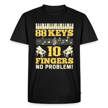 Drôle de pianiste Piano Piano Pianiste - T-shirt Premium bio Homme - noir - Devant - Nico (187cm)