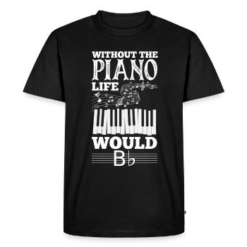 Drôle de pianiste Piano Piano Pianiste - T-shirt Premium bio Homme - noir - Devant - Nico (187cm)