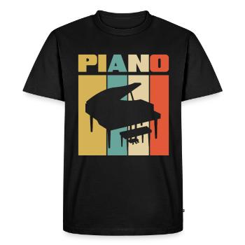 Drôle de pianiste Piano Piano Pianiste - T-shirt Premium bio Homme - noir - Devant - Nico (187cm)