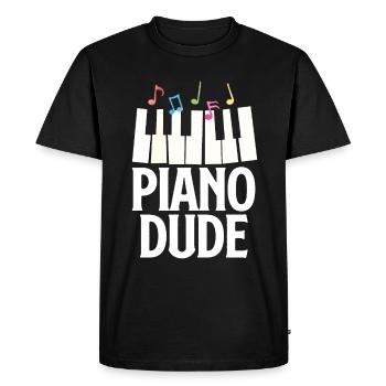 Drôle de pianiste Piano Piano Pianiste - T-shirt Premium bio Homme - noir - Devant - Nico (187cm)