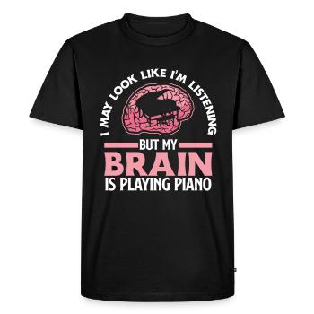 Drôle de pianiste Piano Piano Pianiste - T-shirt Premium bio Homme - noir - Devant - Nico (187cm)