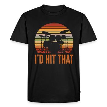 Cadeau de batteur de batterie - T-shirt Premium bio Homme - noir - Devant - Nico (187cm)