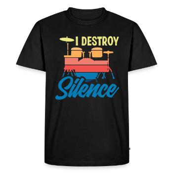 Cadeau de batteur de batterie - T-shirt Premium bio Homme - noir - Devant - Nico (187cm)