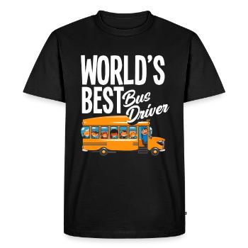 Funny School Bus Driver School Bus Bus Driver - Men's Premium Organic T-Shirt - black - Front - Nico (187cm)