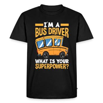 Funny school bus driver school bus bus driver - Men's Premium Organic T-Shirt - black - Front - Nico (187cm)