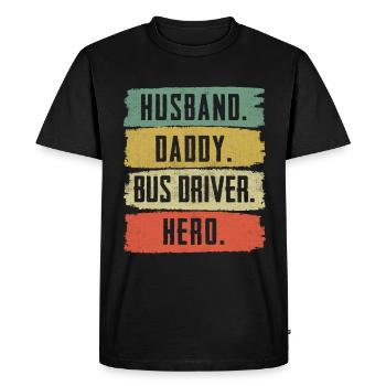 Funny school bus driver school bus bus driver - Men's Premium Organic T-Shirt - black - Front - Nico (187cm)