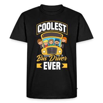 Funny school bus driver school bus bus driver - Men's Premium Organic T-Shirt - black - Front - Nico (187cm)