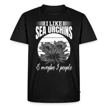 I like sea urchins & maybe 3 people sea urchins - Men's Premium Organic T-Shirt - black - Front - Nico (187cm)