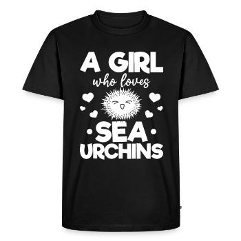 L’oursin est une fille qui aime les oursins - T-shirt Premium bio Homme - noir - Devant - Nico (187cm)