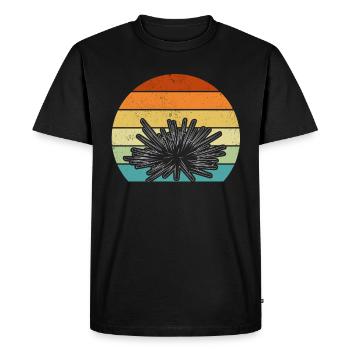 Sea Urchin Sunset Sea Urchin Lovers Retro - Men's Premium Organic T-Shirt - black - Front - Nico (187cm)