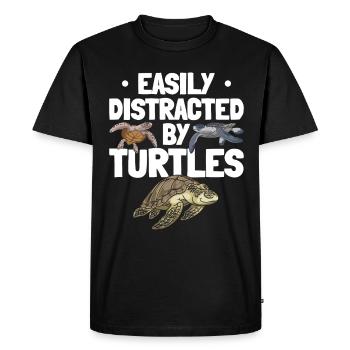 Cute turtle lovers that I easily learn from - Men's Premium Organic T-Shirt - black - Front - Nico (187cm)