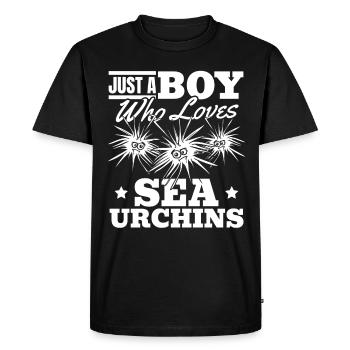 Amateurs d’oursins - Juste un garçon, l’oursin - T-shirt Premium bio Homme - noir - Devant - Nico (187cm)