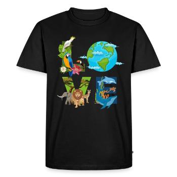 Terre, Aimer les animaux, Environnement, Changement climatique, Journée de - T-shirt Premium bio Homme - noir - Devant - Nico (187cm)