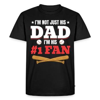 Baseball Papa Fier Père Baseball Fils - T-shirt Premium bio Homme - noir - Devant - Nico (187cm)
