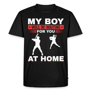 Son Baseball Catcher Pitcher Batter Papa Mama - Men's Premium Organic T-Shirt - black - Front - Nico (187cm)