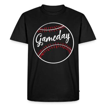 Baseball Game Day - Men's Premium Organic T-Shirt - black - Front - Nico (187cm)