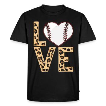 Leopard Baseball Theme Women Baseball - Men's Premium Organic T-Shirt - black - Front - Nico (187cm)