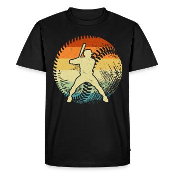 Retro Baseball Bat Hommes Garçons Baseball - T-shirt Premium bio Homme - noir - Devant - Nico (187cm)