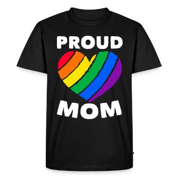 Fière Mère Cœur Coloré LGBTQ Drapeau Arc-en-ciel - T-shirt Premium bio Homme - noir - Devant - Nico (187cm)