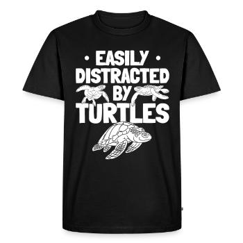 Cute sea turtles are easily stored by - Men's Premium Organic T-Shirt - black - Front - Nico (187cm)