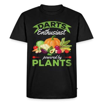 Passionné de fléchettes propulsé par des plantes I Lustiger - T-shirt Premium bio Homme - noir - Devant - Nico (187cm)