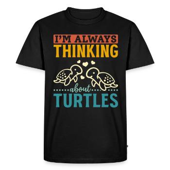 Cute turtle sea turtle I think - Men's Premium Organic T-Shirt - black - Front - Nico (187cm)