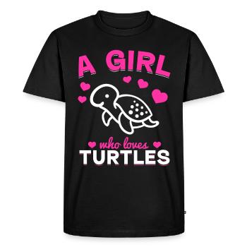 Amoureux des tortues de mer Filles Tortues - T-shirt Premium bio Homme - noir - Devant - Nico (187cm)