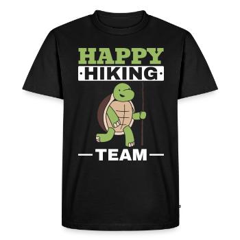 Happy Hiking Team Tortue Randonnée en plein air - T-shirt Premium bio Homme - noir - Devant - Nico (187cm)