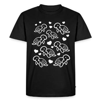 Mignon amoureux des tortues Tortues - T-shirt Premium bio Homme - noir - Devant - Nico (187cm)