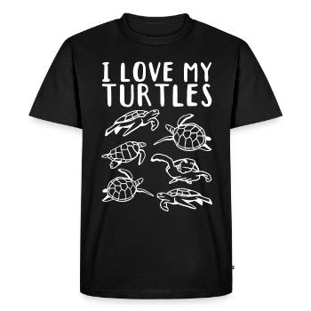 Cute Turtle Lovers Sea Turtles I - Men's Premium Organic T-Shirt - black - Front - Nico (187cm)