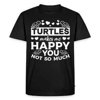 Turtles make me happy You Not so - Men's Premium Organic T-Shirt - black - Front - Nico (187cm)