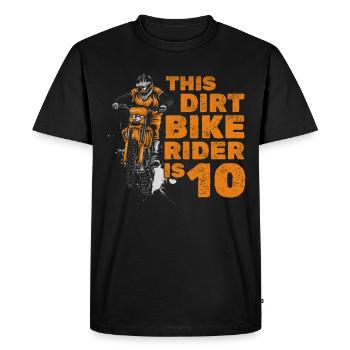 Ce petit pilote de dirt bike est motocross au - T-shirt Premium bio Homme - noir - Devant - Nico (187cm)