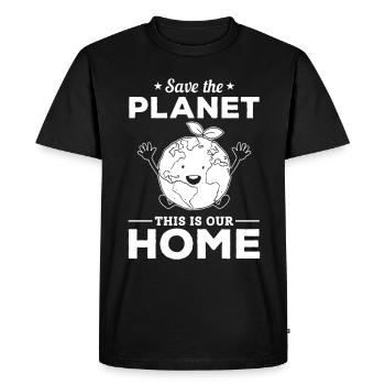 Sauvez la planète C’est notre journée de la maison de la - T-shirt Premium bio Homme - noir - Devant - Nico (187cm)