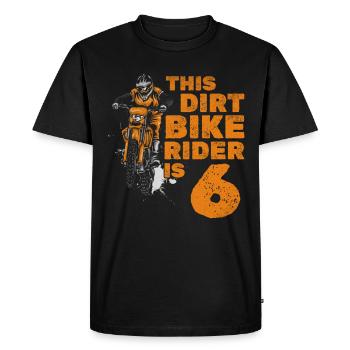 Ce petit pilote de dirt bike est motocross pour le 6ème siècle. - T-shirt Premium bio Homme - noir - Devant - Nico (187cm)