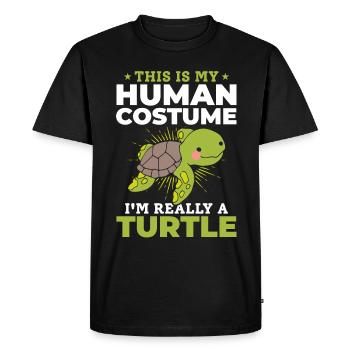 Cute Turtle - This is my human - Men's Premium Organic T-Shirt - black - Front - Nico (187cm)