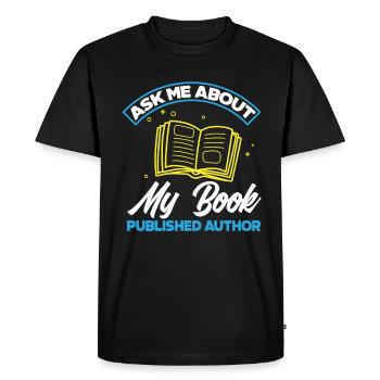 Author Author Funny Author Gift - Men's Premium Organic T-Shirt - black - Front - Nico (187cm)