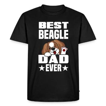 Drôle Beagle Cadeau Beagle Papa Beagle Papa - T-shirt Premium bio Homme - noir - Devant - Nico (187cm)