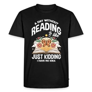 Bookworm Book Lover Librarian Gift - Men's Premium Organic T-Shirt - black - Front - Nico (187cm)