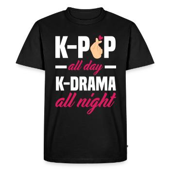 K-Pop K-Drama Musique pop coréenne - T-shirt Premium bio Homme - noir - Devant - Nico (187cm)