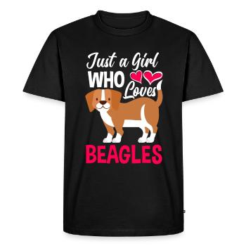 Drôle Beagle Cadeau Beagle Fille - T-shirt Premium bio Homme - noir - Devant - Nico (187cm)